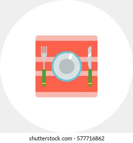 Plate with fork and knife