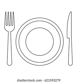 plate, fork and knife