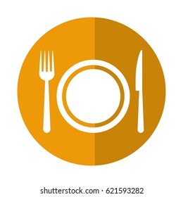 plate, fork and knife
