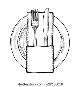 Plate fork and knife