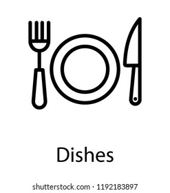 A plate with fork and knife depicting lunch time 
