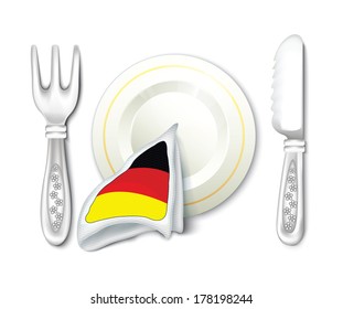 Plate Fork Knife with Germany Flag