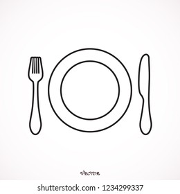	
Plate, fork and knife icon