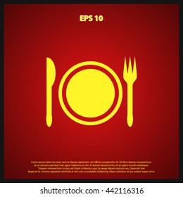 plate, fork, knife icon