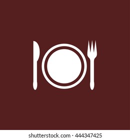 plate, fork, knife icon