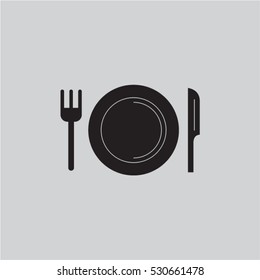 Plate Fork Knife Icon Stock Vector (royalty Free) 530661478 