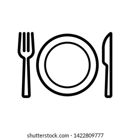Plate with fork and knife icon flat vector illustration design isolated on white background