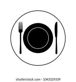 Plate fork and knife icon , logo