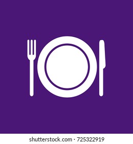 Plate Fork Knife Icon Vector