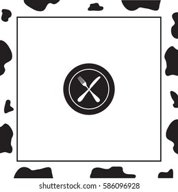 Plate With Fork And Knife Restaurant Menu  Vector Icon. 