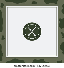 Plate With Fork And Knife Restaurant Menu  Vector Icon.