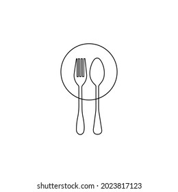 plate fork and knife simple design for graphics, logos, websites, social media, UI, mobile apps, EPS10