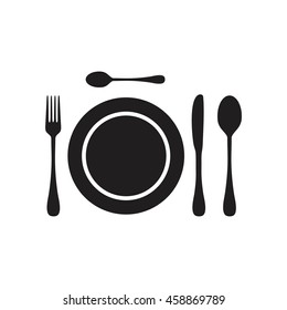 plate fork knife spoon icon 