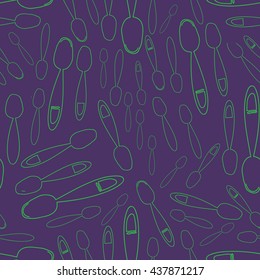  Plate, fork, knife and spoon. Seamless pattern.