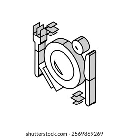 plate, fork and knife utensil isometric icon vector. plate, fork and knife utensil sign. isolated symbol illustration