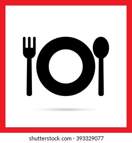 Plate with fork and spoon