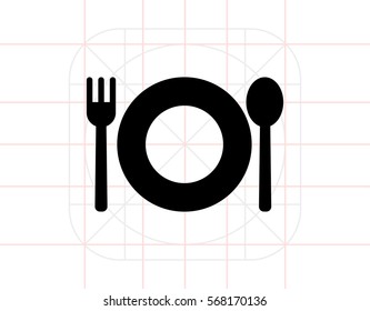 Plate with fork and spoon