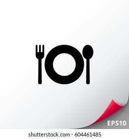 Plate with fork and spoon