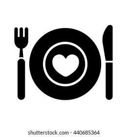 Plate With Fork And Spoon Icon