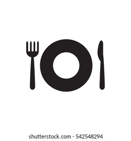 plate fork and spoon icon illustration isolated vector sign symbol