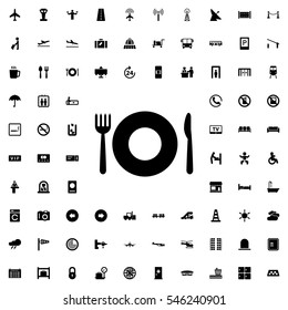 plate fork and spoon icon illustration isolated vector sign symbol