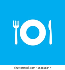 plate fork and spoon icon illustration isolated vector sign symbol