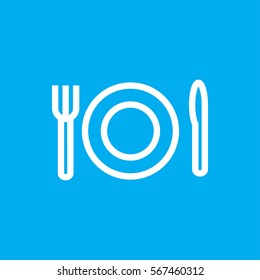 plate fork and spoon icon illustration isolated vector sign symbol