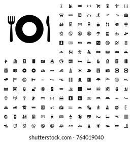 Plate fork and spoon icon illustration isolated vector sign symbol. airport icons set for web and mobile.