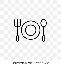 Plate, fork and spoon icon isolated on transparent background. Restaurant symbol modern, simple, vector, icon for website design, mobile app, ui. Vector Illustration