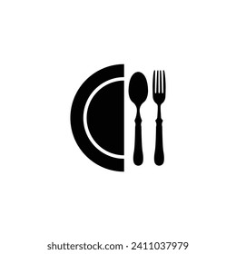 plate fork spoon knife icon vector