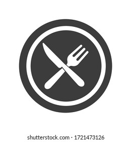 Plate, fork, spoon and knife icons logo