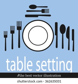 plate, fork, spoon, knife set