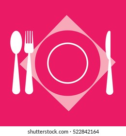 Plate, fork,knife and spoon icon