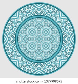 plate, frame. round geometric ornament for tea or coffee porcelain plate,trays, dishes