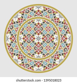 plate, frame. round geometric ornament for porcelain plate,trays, dishes and souvenirs