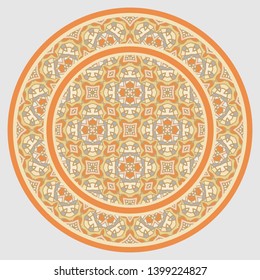 plate, frame. round geometric ornament for porcelain plate,trays, dishes and souvenirs