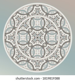 plate, frame. round geometric ornament for  porcelain plate,trays, dishes and souvenirs.