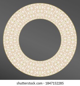 Plate, frame. Vecto. Elegant plate with an interesting geometric pattern. Home decor, porcelain design.