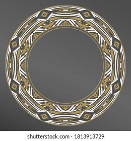 Plate, frame. Vector abstract ornament for decorative plate. Home  decor, interior design.