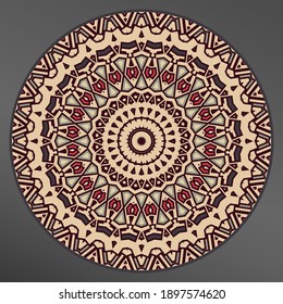 Placa, marco. Ornamento vectorial para plato decorativo. Decoración casera, decoración interior.