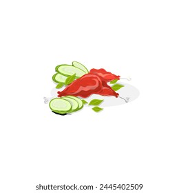 un plato de pollo frito y verduras, sin fondo