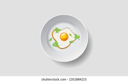 plate with fried egg