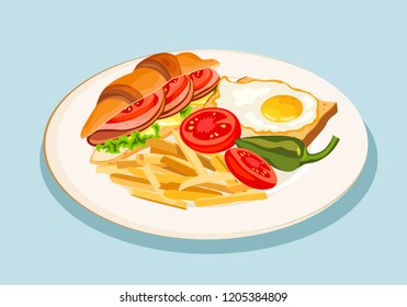 Plate full of delicious food
