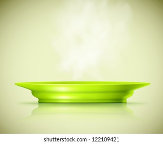 Plate with a hot dish. Eps 10