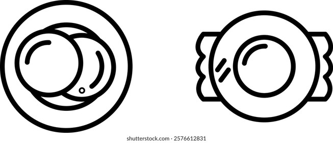 "Plate Icon for Dining, Food, and Culinary Themes"