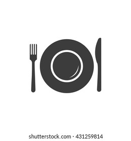 Plate Icon. Flat Vector Illustration In Black On White Background. EPS 10