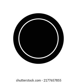 Plate icon, full black. Vector illustration, suitable for content design, website, poster, banner, menu, or video editing needs
