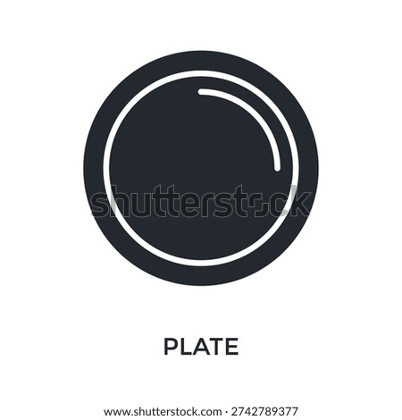 Plate Icon Glyph Style. Vector Illustration For Graphic Design