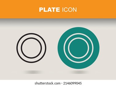 Plate Icon Line Vector Design