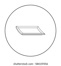 Plate icon in outline style isolated on white background. Sushi symbol stock vector illustration.